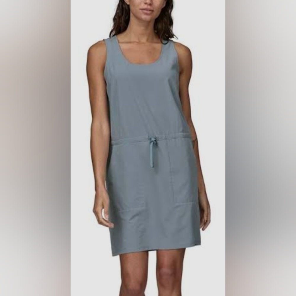 Patagonia Sleeveless Drawstring Mini Dress - Slate Blue